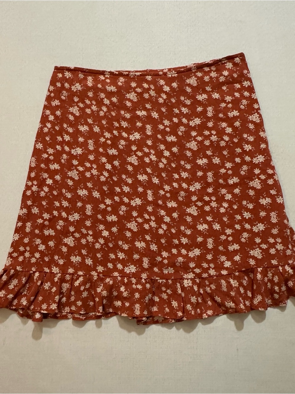 Abercrombie Floral Ruffle Hem Mini Skirt Small